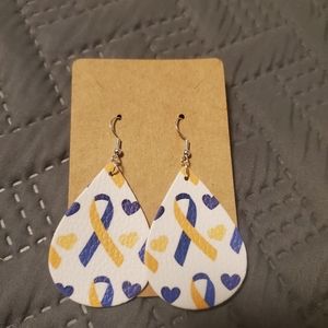 Down Syndrome Awareness Faux Leather Earrings